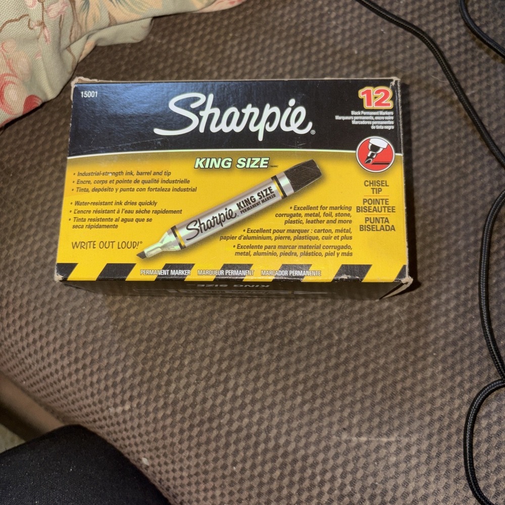 Lot of 11 Vintage 2006 Sharpie Sanford King Size Chisel Tip Markers 15001 Black